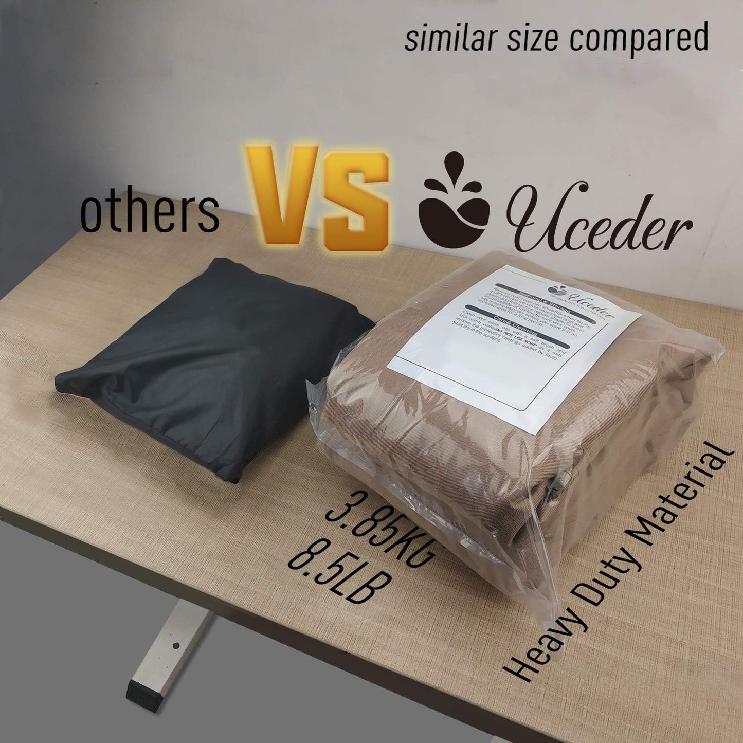Waterproof Hot Tub Cover Outdoor Spa Cover (95''X 83''X20) 600D Heavy Duty Polyester Hot Tub Cover Protector(Brown)