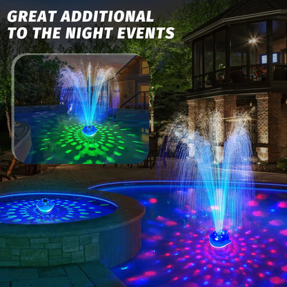 Prosplash Pool Fountain with Remote, Dolphing Floating Pool Fountain with Lights, above Ground Pool Water Fountains with Anchor, Swimming Pool Fountains for Inground Pool-1Pc,Blue