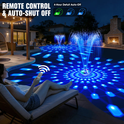 Prosplash Rechargeable Pool Fountain with Remote,8000Mah Floating LED Pool Fountain with Light,Above Ground Pool Water Fountain Pump,Outdoor Swimming Pool Sprinkler Fountains for Inground Pools Fountain-White