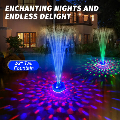Prosplash Pool Fountain with Remote, Dolphing Floating Pool Fountain with Lights, above Ground Pool Water Fountains with Anchor, Swimming Pool Fountains for Inground Pool-1Pc,Blue