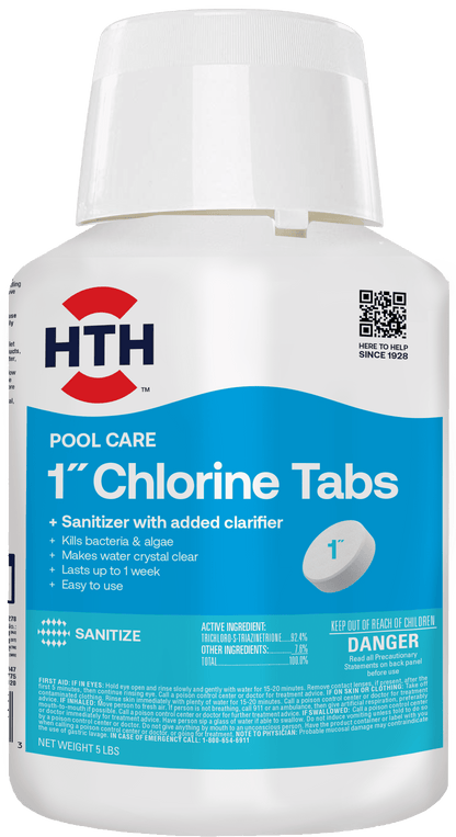 1-Inch Chlorine Tablets — Tablet Form, 5 Lb — Pool Sanitizer to Kill Algae & Bacteria