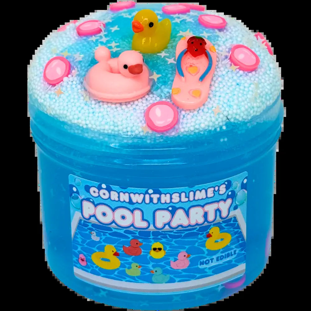 Pool Party 8Oz Slime Nano Floam Texture Scented Blue Raspberry Slushie
